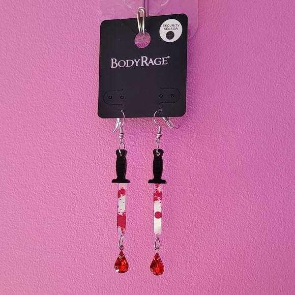 Bloody Dagger Knife Earring Set - Picture 2 of 2